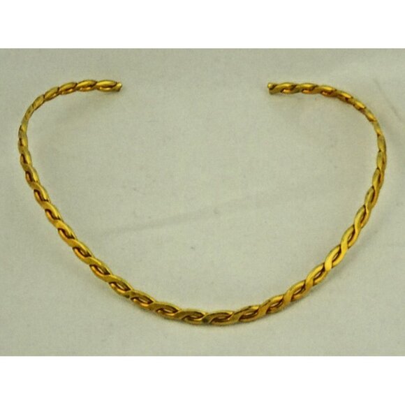 Vintage BEST Signed Gold-Tone Twisted Collar Choker Necklace - Picture 4 of 6